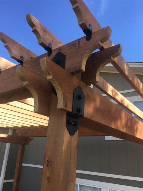 decorative metal pergola brackets|metal brackets for wood pergola.